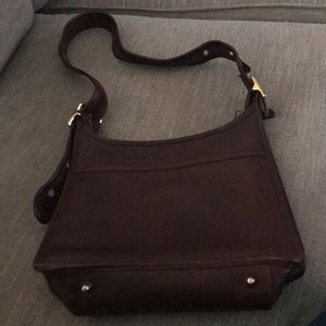 Brown leather coach bag, vintage